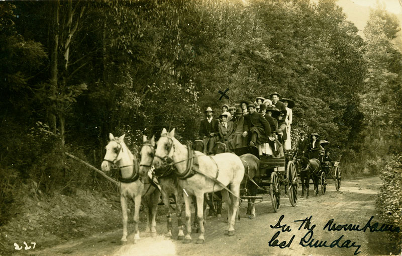 Photos appear to have been regularly taken for people to buy and keep as a souvenir. I have seen quite a few different ones similar to this. Some have 6 white horses, some 3 white horses, some 3 dark horses, etc., and some have 2 carriages in the same photo. This particular one dated 24 Jan 12. I have 5 of these, all different.