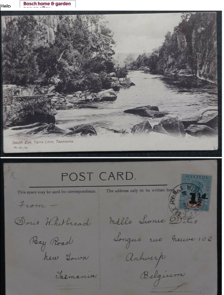 1906 Tasmania Australia Postcard South Esk Scene T M L RY No 1 4.png