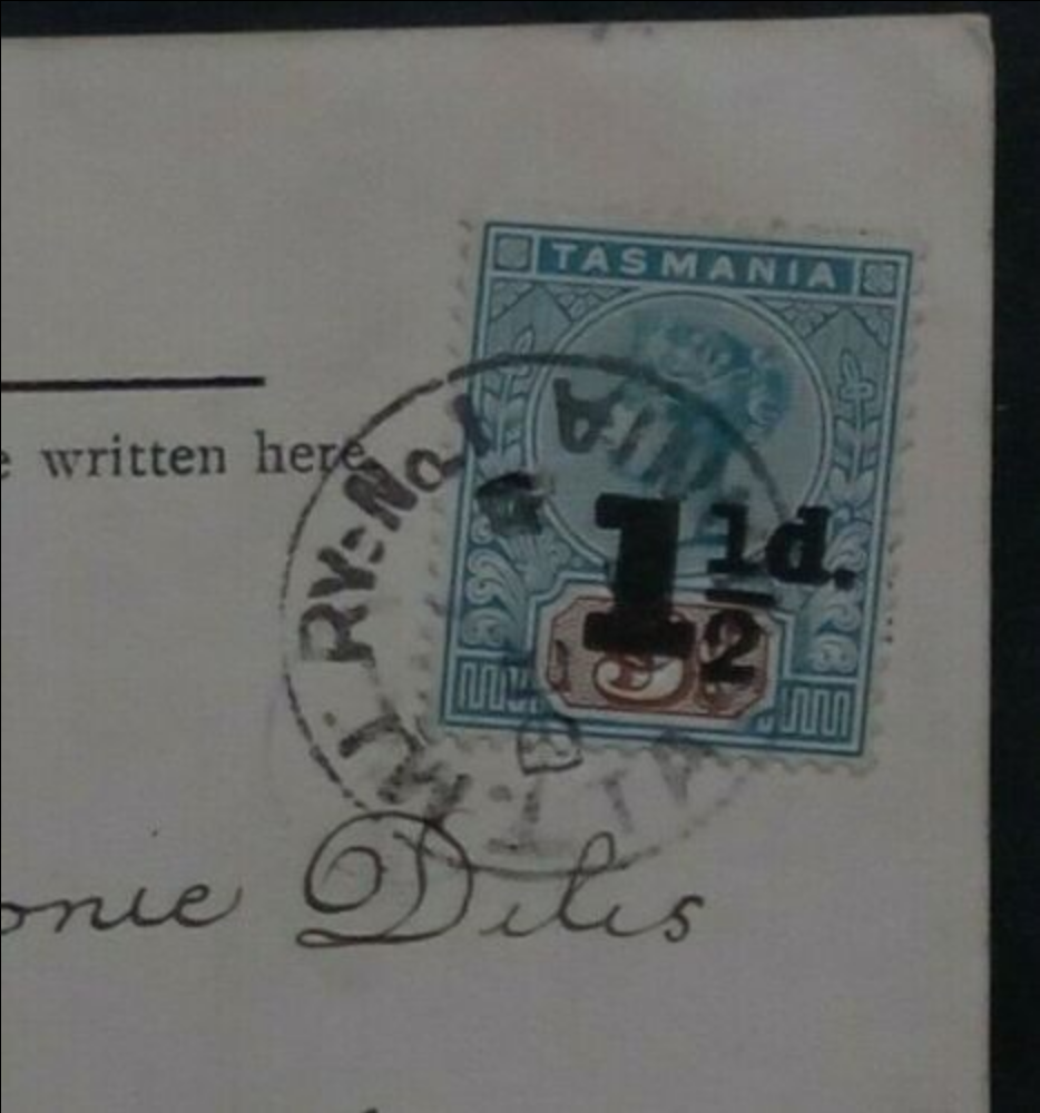 1906 Tasmania Australia Postcard South Esk Scene T M L RY No 1 Postmark eBay.png