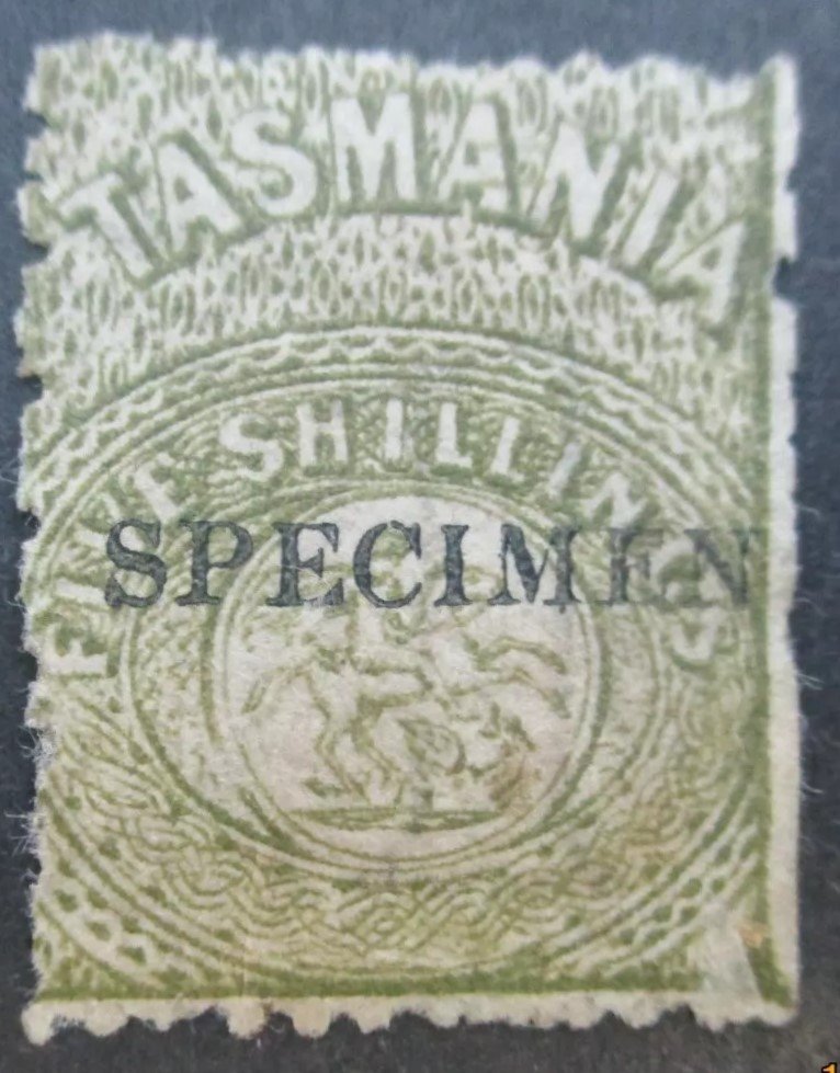 Specimen forgery on 5 shilling postal fiscal.jpg